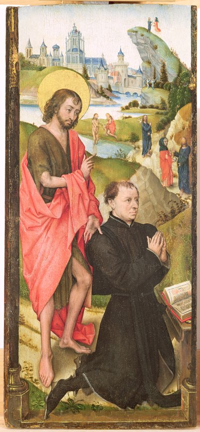 Knielende Donor met Sint Jan de Doper, ca. 1470 door Vrancke van der Stockt